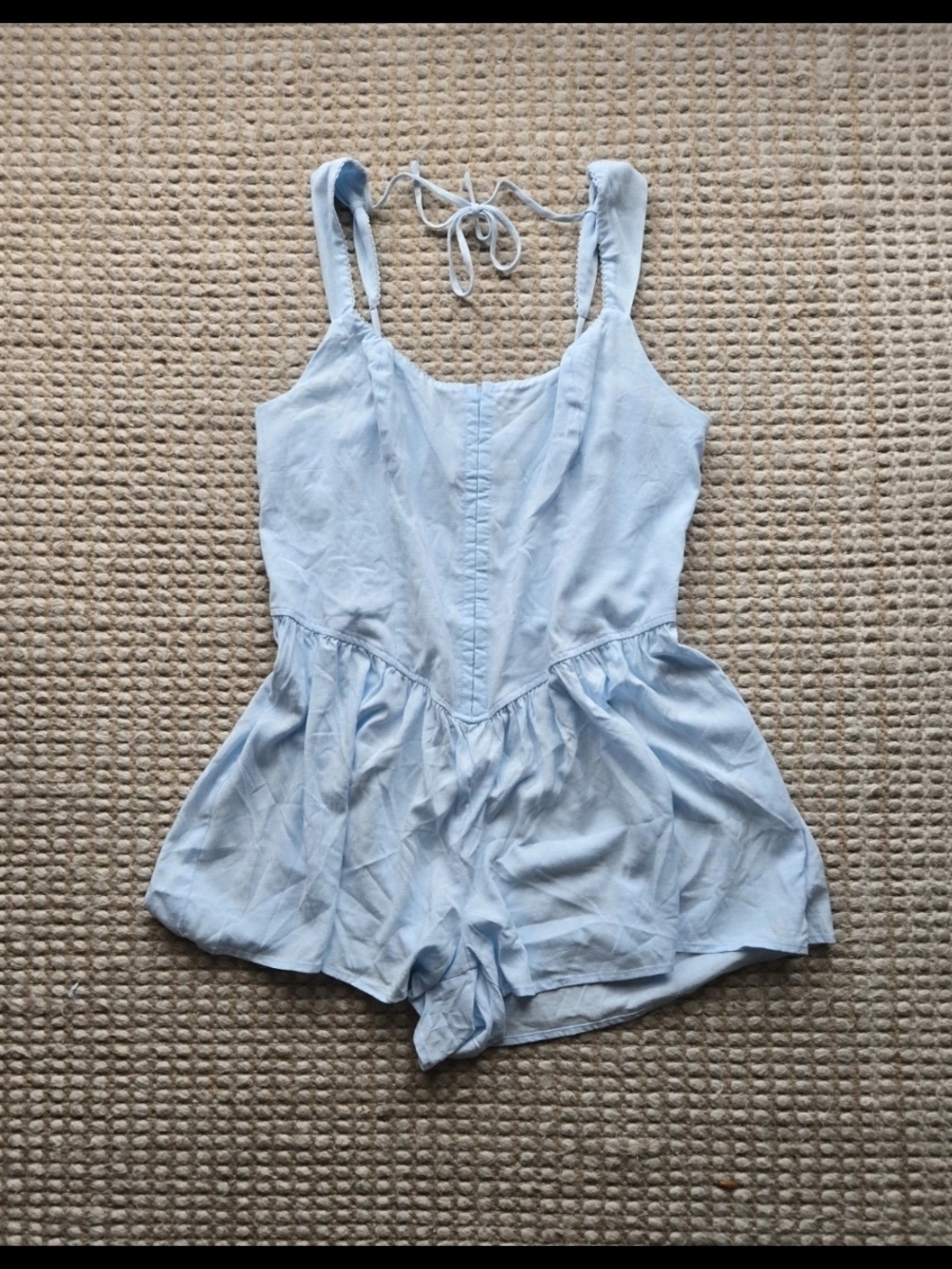 wild fable Light Blue Romper with Tie Straps And Hook And Eye Front Nwt